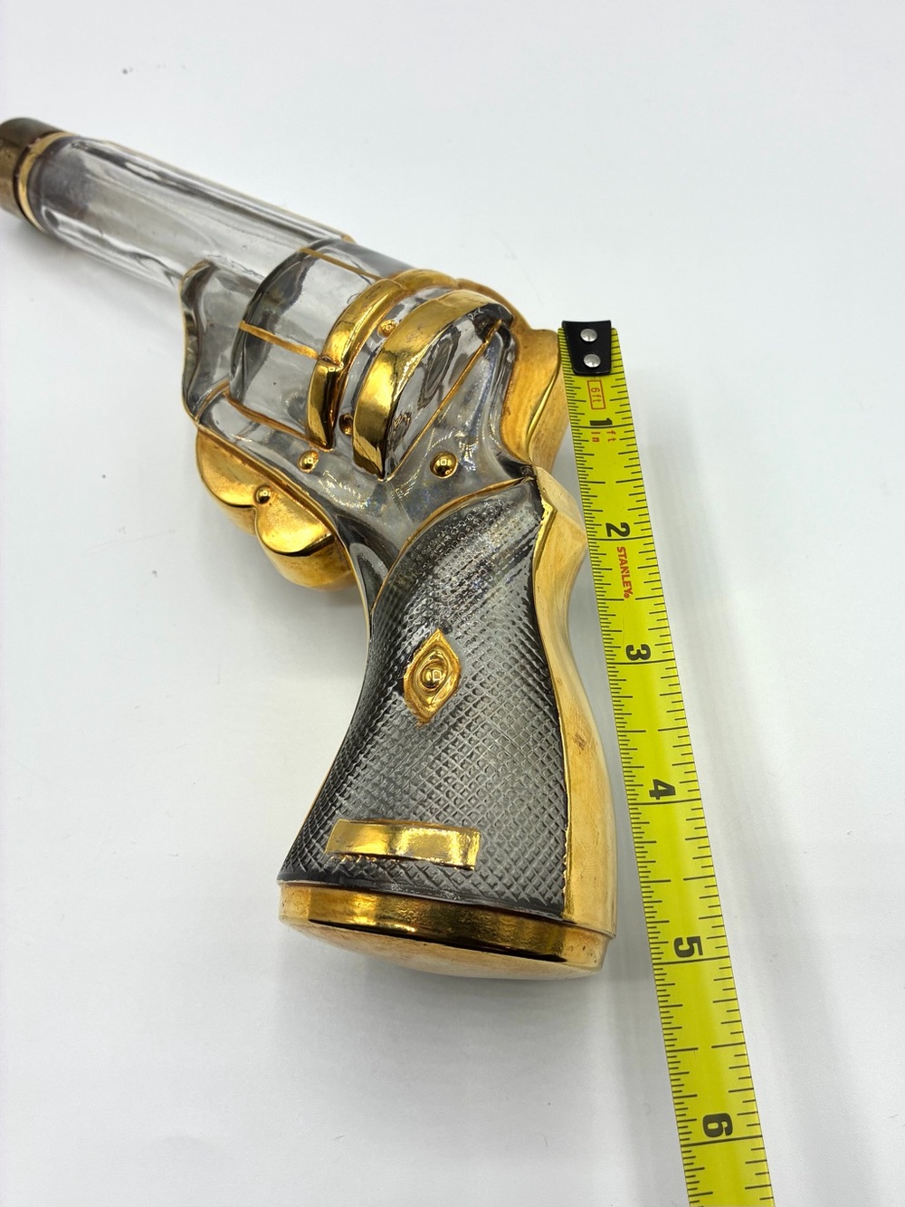 Vintage Austrian Revolver Shaped Glass Bottle Famosa LPW MCM - Picture 16 of 16
